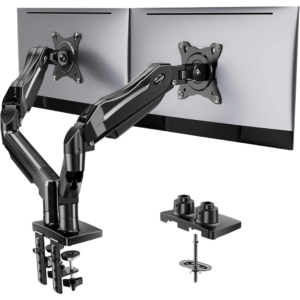HUANUO FlowLift Dual Monitor Arm Stand for 13–32" Screens | Adjustable VESA Desk Mount