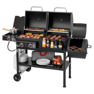 2-burner-gas-charcoal-grill-combo-with-offset-smoker-side-burner-1020-sq-in-cooking-area-black