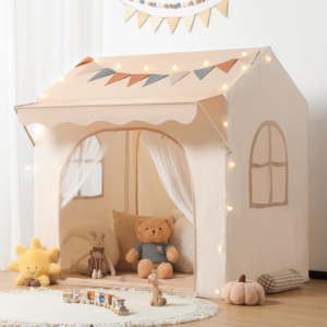 besrey-kids-play-tent-with-padded-mat-lights-2-in-1-toddler-playhouse-51x35x47