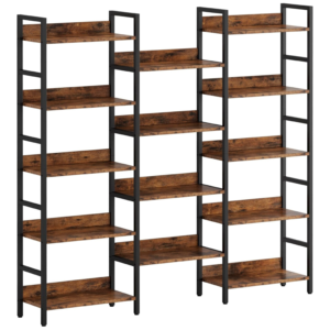 5-tier-triple-wide-bookshelf-with-baffles-metal-wood-bookcase-for-home-office-living-room