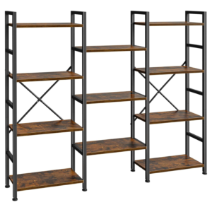 superjare-triple-bookshelf-4-tier-bookcase-with-11-open-display-shelves-brown