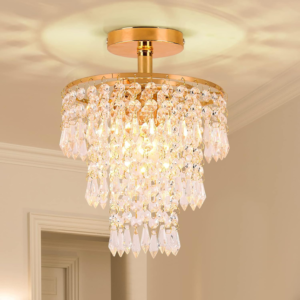 mini-crystal-flush-mount-chandelier-3-tier-raindrop-ceiling-light-gold