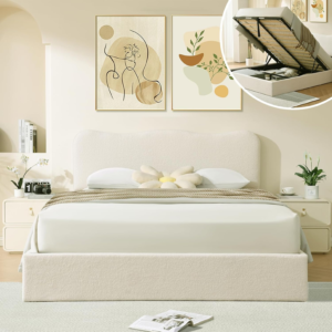 queen-lift-up-storage-bed-with-upholstered-boucle-headboard-wooden-slat-support-cream-white