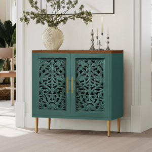 vintage-accent-cabinet-with-2-doors-hollow-carving-storage-credenza-green
