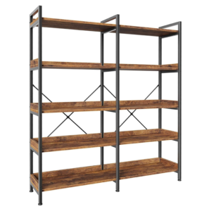 huuger-5-tier-bookshelf-with-10-open-shelves-wide-metal-frame-bookcase-rustic-brown