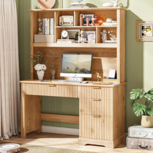 vabches-halitaa-fluted-executive-desk-with-drawers-hutch-wood-home-office-desk-oak