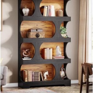 tribesigns-71-black-bookcase-4-tier-modern-asymmetrical-bookshelf-for-living-room-home-office