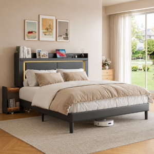 lareth-queen-pu-upholstered-led-bed-frame-with-rolling-storage-nightstands
